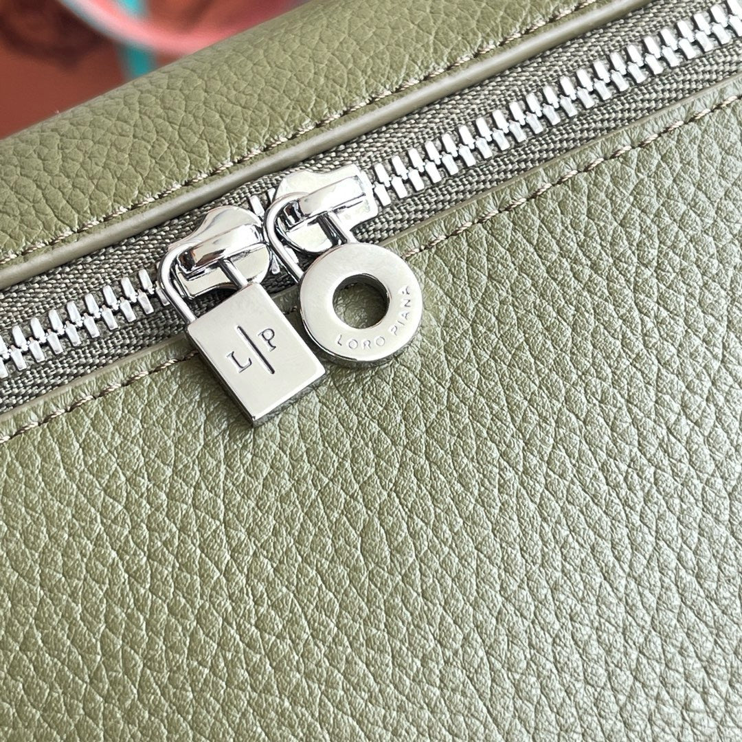 Loro Piana Extra Pocket L19  Grained Calfskin Olive