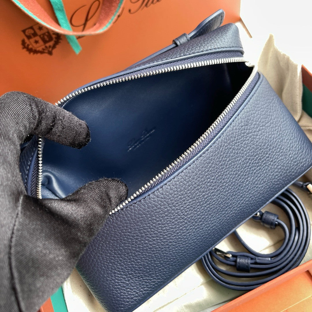 Loro Piana Extra Pocket L19  Grained Calfskin Blue