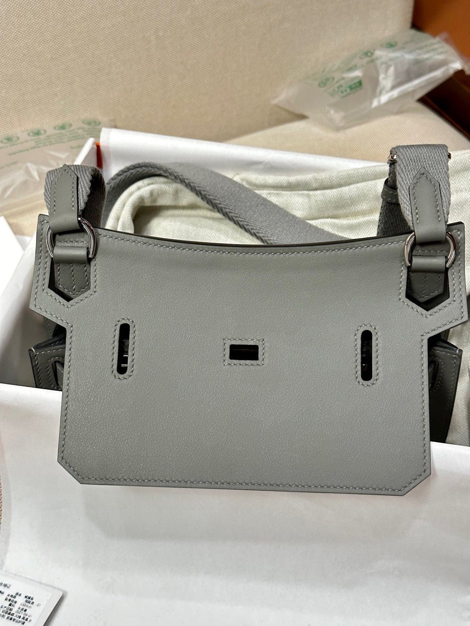 Hermès Jypsiere Mini Gris Meyer  Swift Palladium Hardware