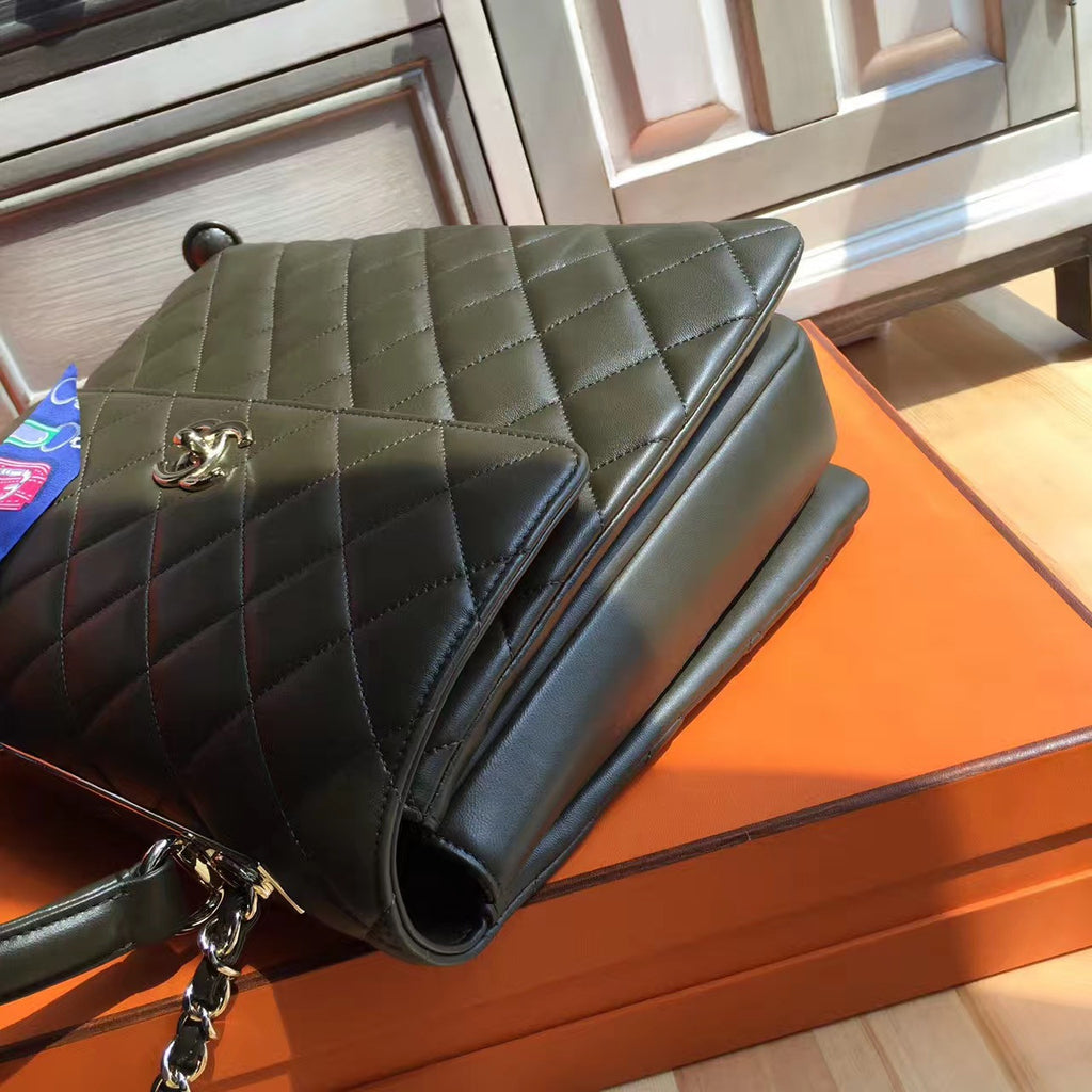 Chanel Flap Bag With Top Handle Green