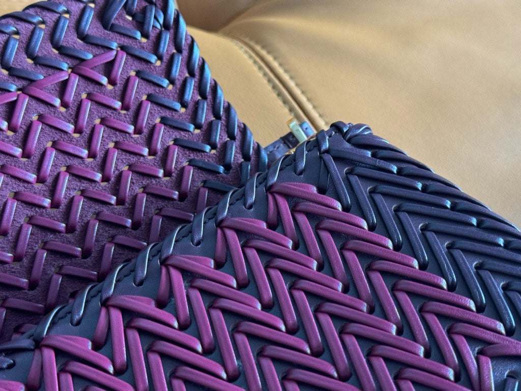 FENDI Interlaced Leather Baguette Bag Purple