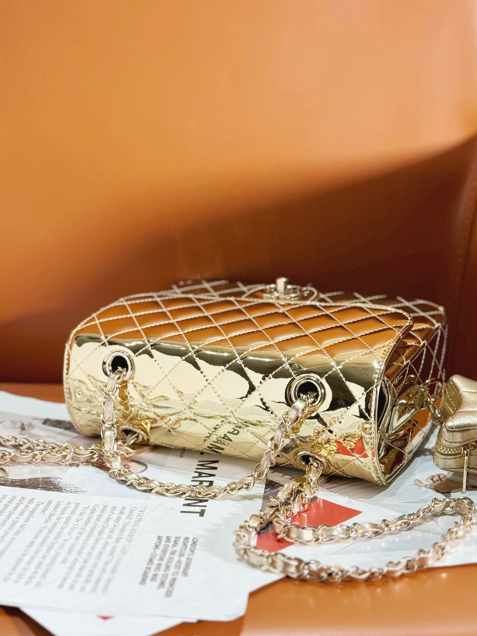 CHANEL BACKPACK & STAR COIN PURSE GOLD