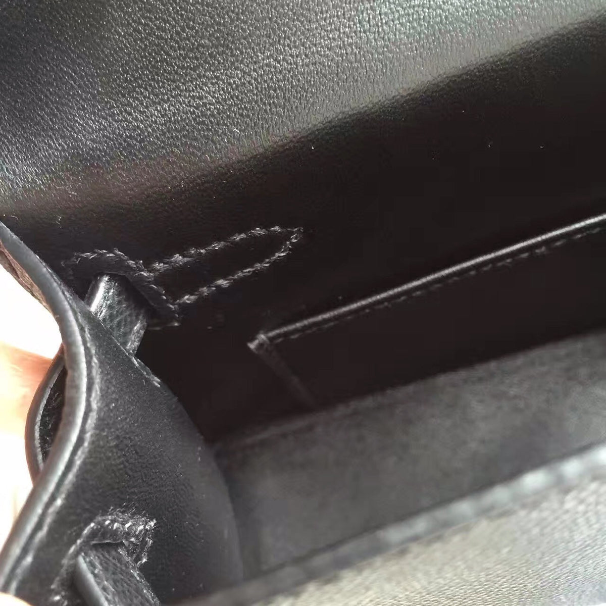Hermès Black Kelly Mini II Epsom Palladium Hardware