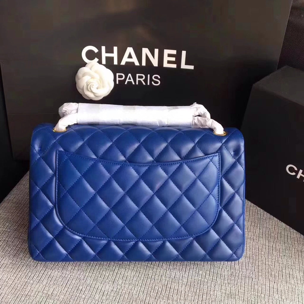 Chanel LARGE CLASSIC HANDBAG Blue Lambskin