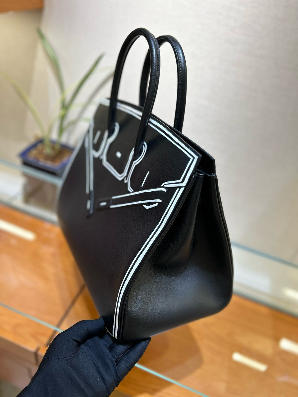 HERMÈS SHADOW BIRKIN 35 BLACK JPG EVERCALF LEATHER "INVERSE SHADOW" Hermes