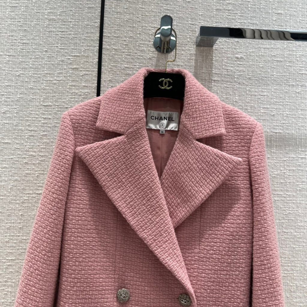 Chanel Wool Tweed Light Pink Jacket