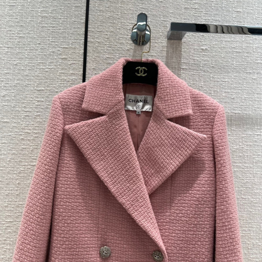Chanel Wool Tweed Light Pink Jacket
