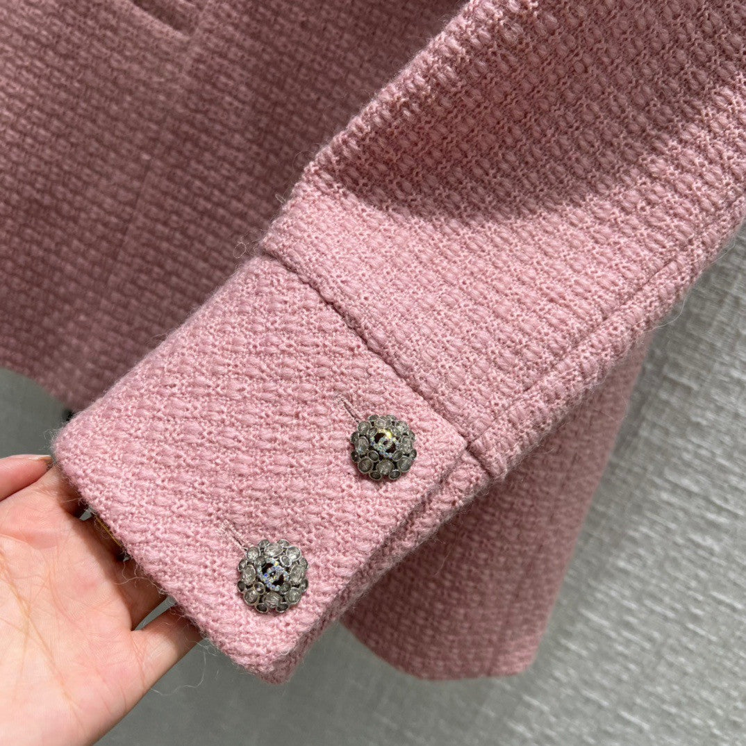 Chanel Wool Tweed Light Pink Jacket