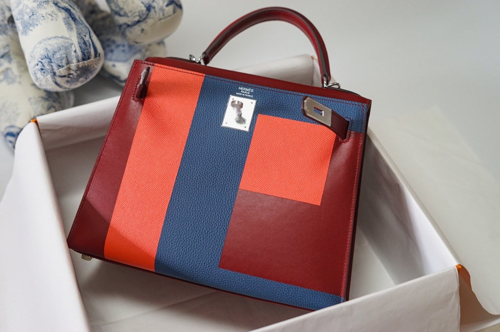 Hermes Limited Edition Bordeaux Kelly 28cm Lettre E Epsom PHW