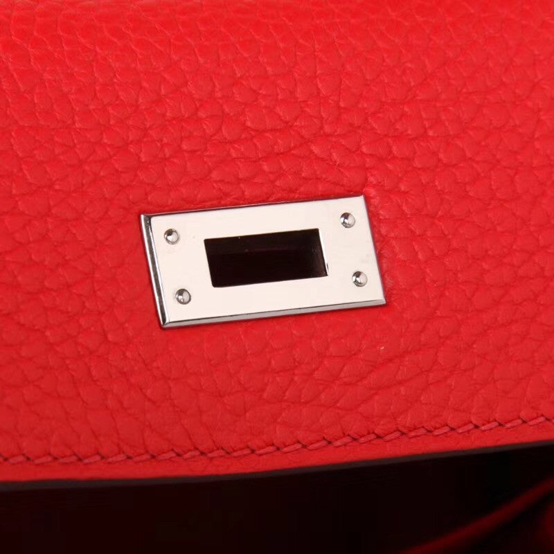 Hermès S5 Rouge Tomate  Kelly 32  Togo Palladium Hardware