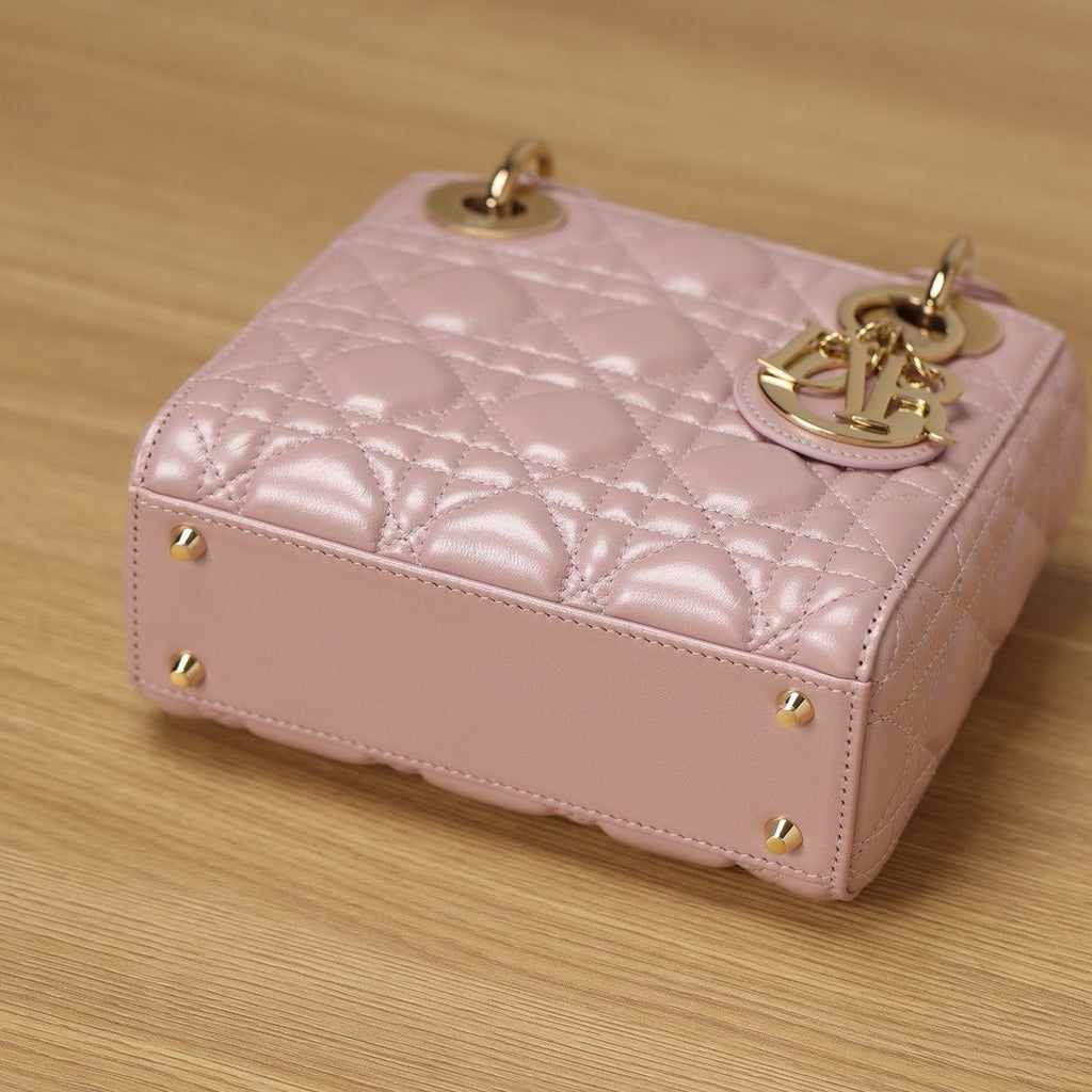 Christian Dior Mini Lady Dior Bag Pink Saddle Cannage Lambskin 2024