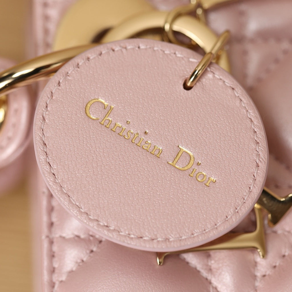 Christian Dior Mini Lady Dior Bag Pink Saddle Cannage Lambskin 2024