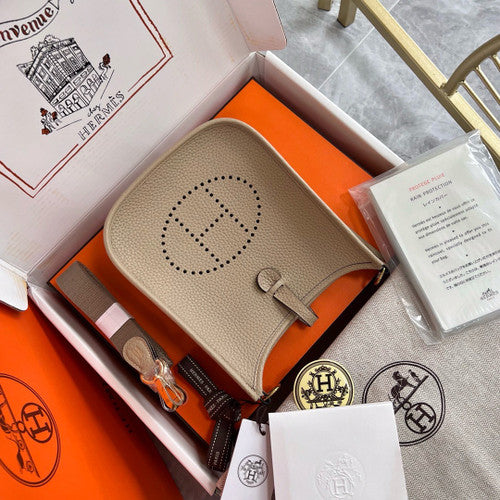 Hermès Evelyne Mini Bag Gris Tourterelle Taurillon Clemence Leather