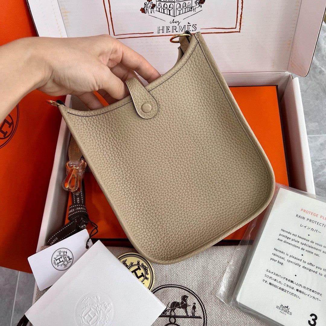 Hermès Evelyne Mini Bag Gris Tourterelle Taurillon Clemence Leather