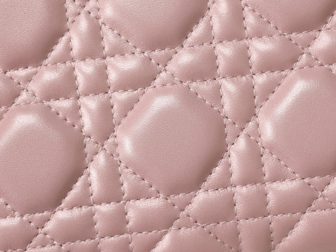 Christian Dior Mini Lady Dior Bag Pink Saddle Cannage Lambskin 2024