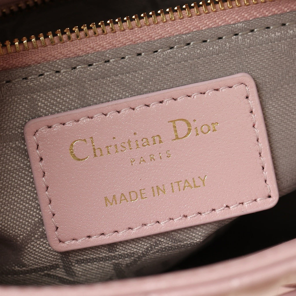 Christian Dior Mini Lady Dior Bag Pink Saddle Cannage Lambskin 2024