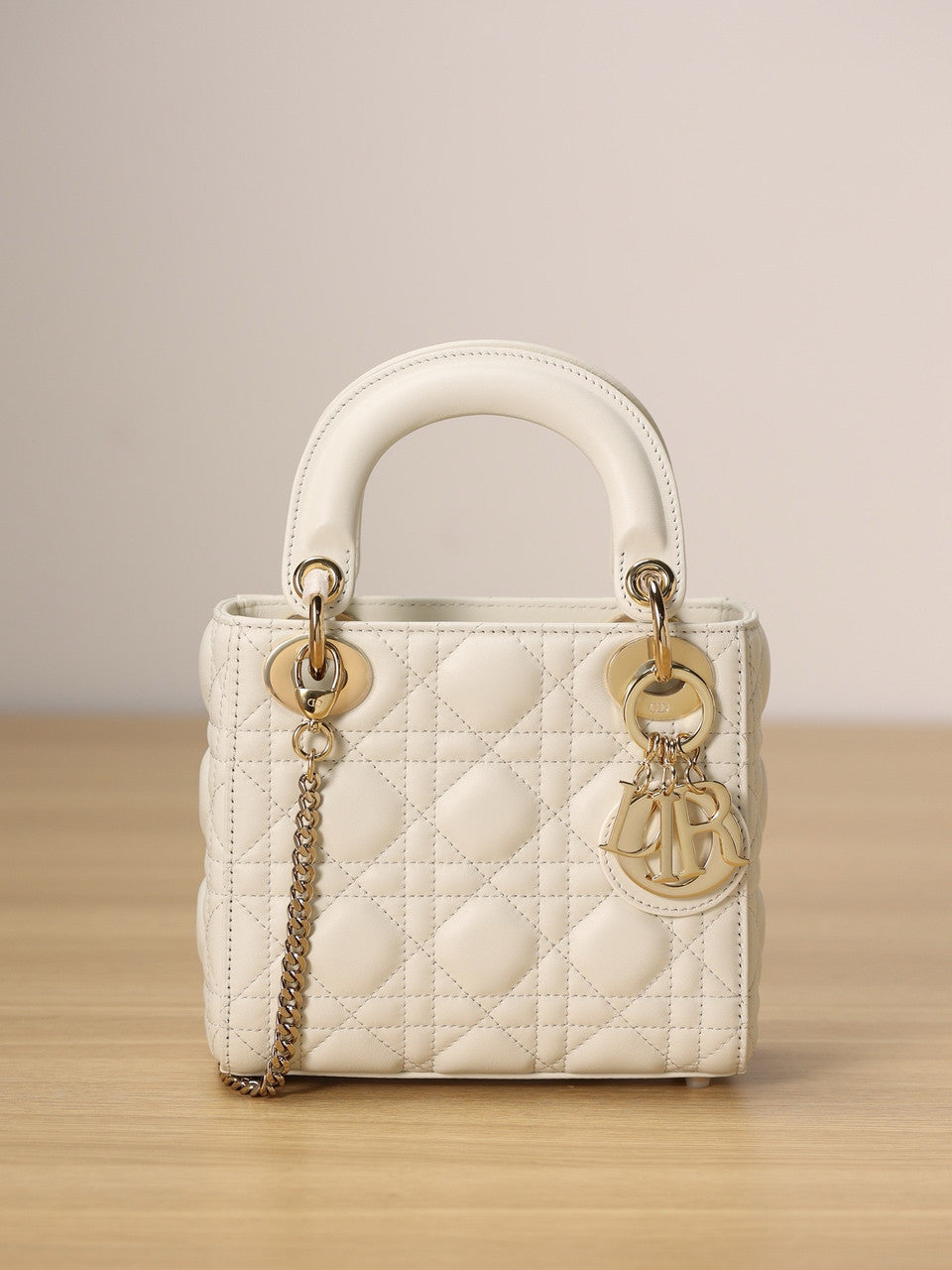 Christian Dior Mini Lady Dior Bag White Saddle Cannage Lambskin 2024
