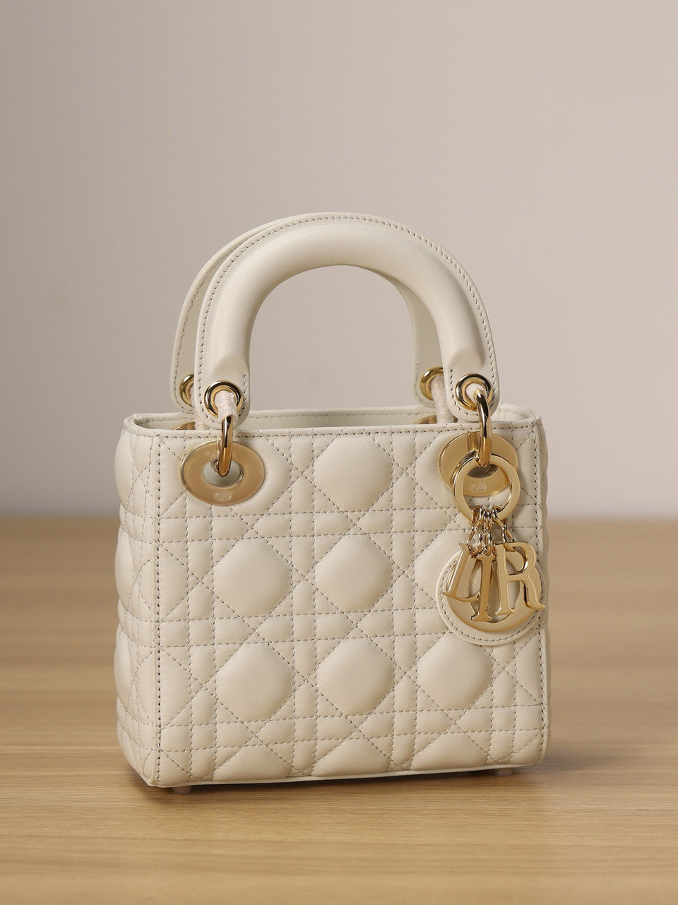 Christian Dior Mini Lady Dior Bag White Saddle Cannage Lambskin 2024
