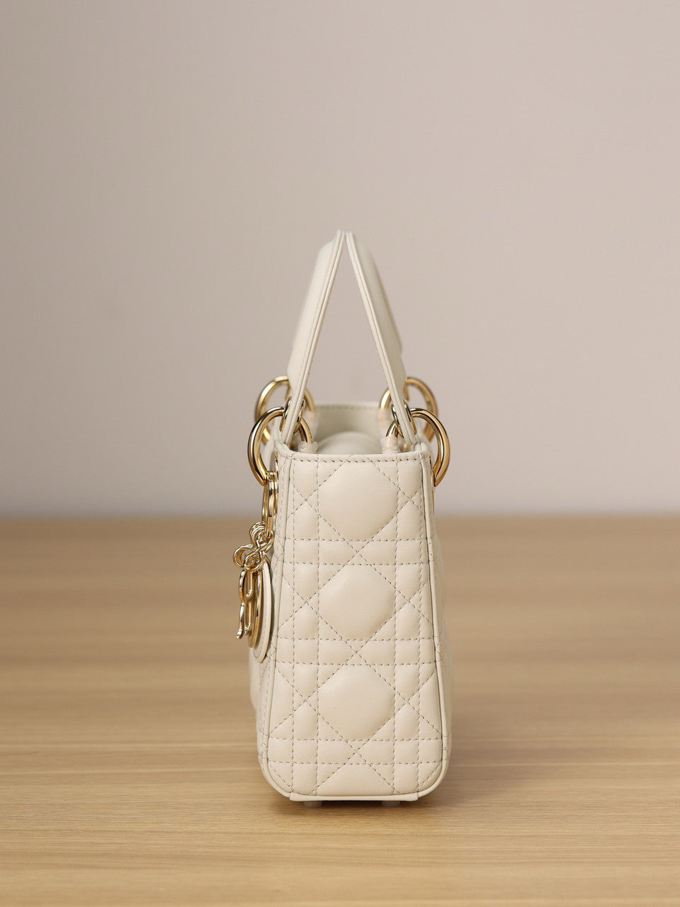 Christian Dior Mini Lady Dior Bag White Saddle Cannage Lambskin 2024
