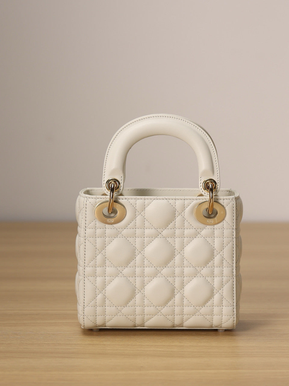 Christian Dior Mini Lady Dior Bag White Saddle Cannage Lambskin 2024