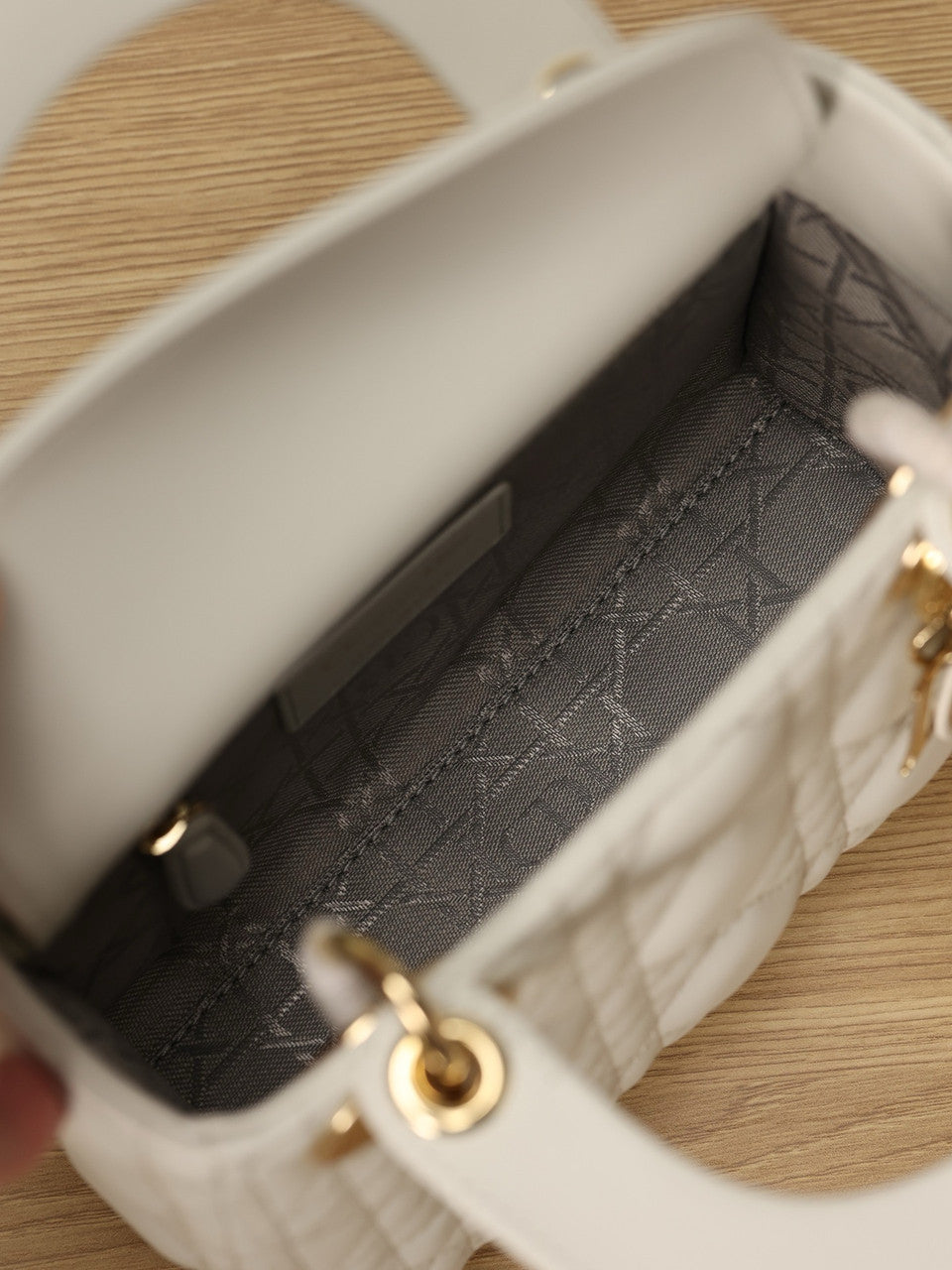 Christian Dior Mini Lady Dior Bag White Saddle Cannage Lambskin 2024