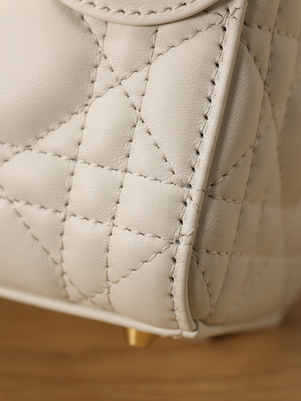 Christian Dior Mini Lady Dior Bag White Saddle Cannage Lambskin 2024