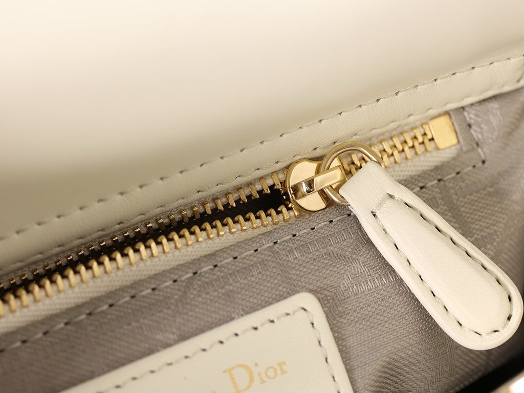 Christian Dior Mini Lady Dior Bag White Saddle Cannage Lambskin 2024