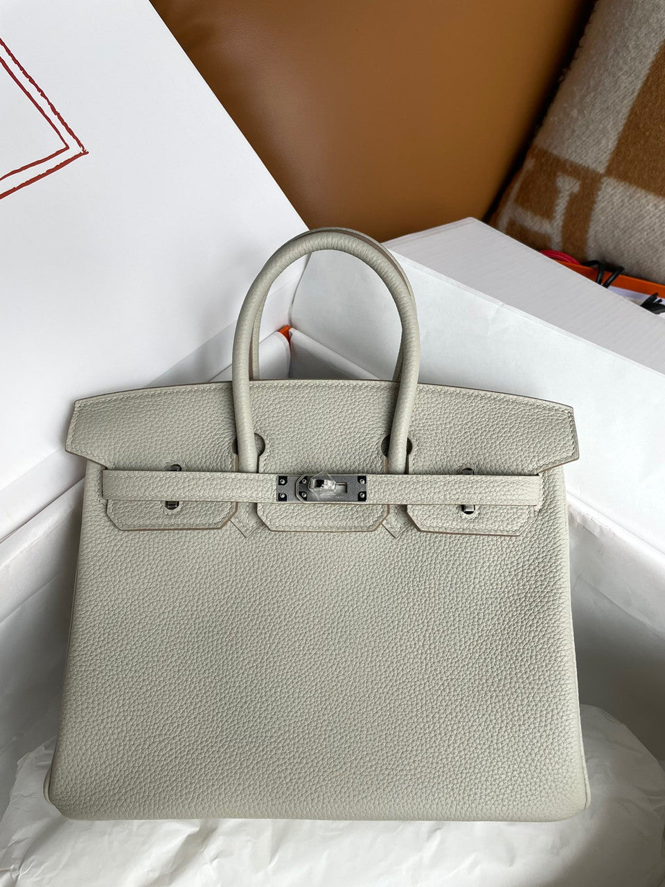 Hermes Gris Perle Birkin 25 cm Togo Palladium Hardware