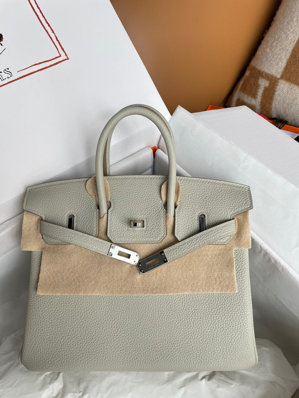 Hermes Gris Perle Birkin 25 cm Togo Palladium Hardware