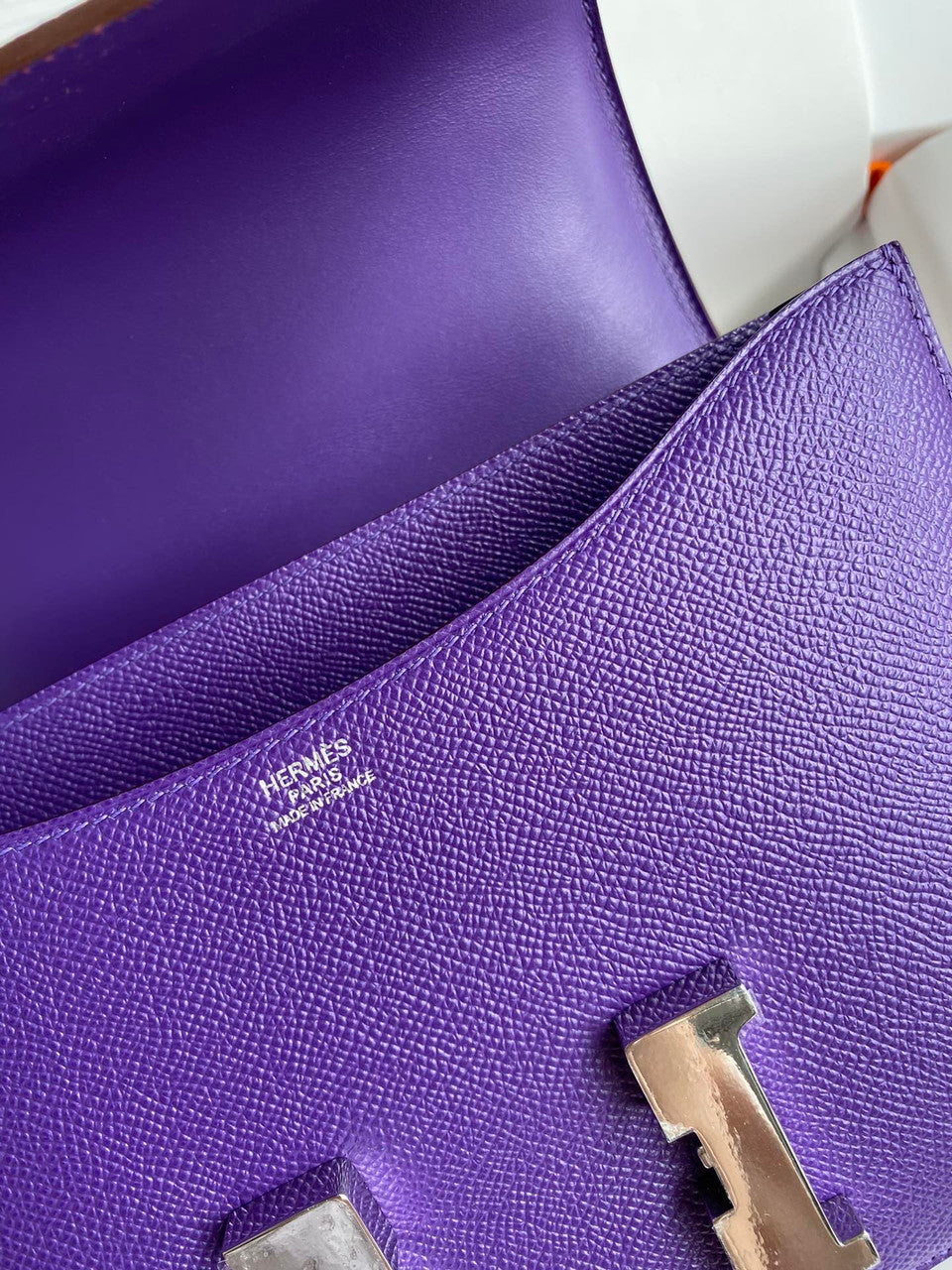 Hermes Iris Constance 19cm Epsom Palladium Hardware