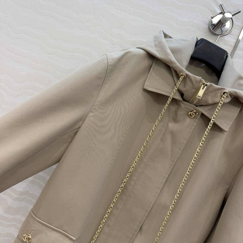 Chanel Stretch Cotton Coat with CC Hardware – hardware detail