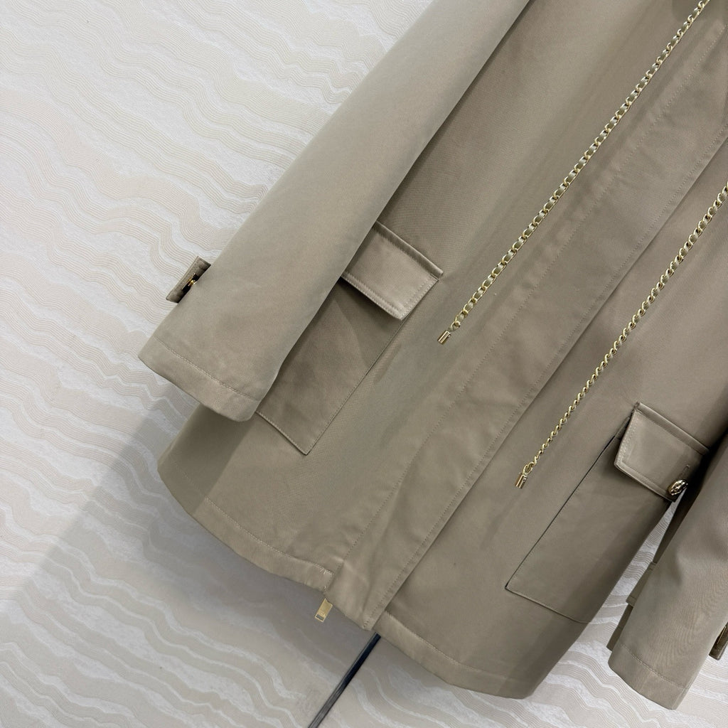 Chanel Stretch Cotton Coat with CC Hardware – cuff detail
