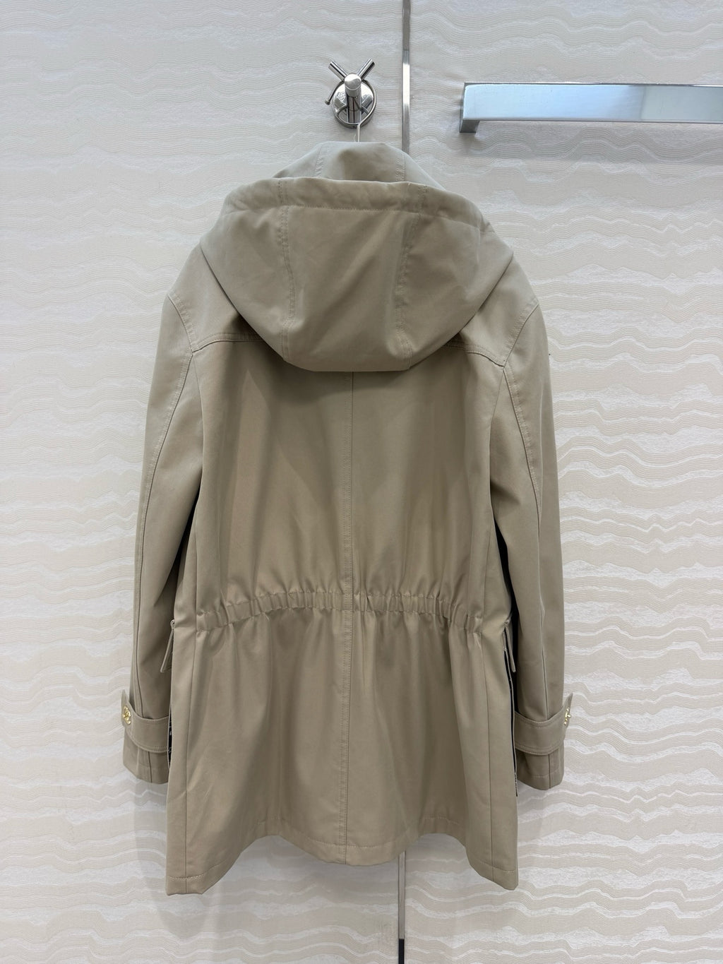 Chanel Stretch Cotton Coat with CC Hardware – label detail