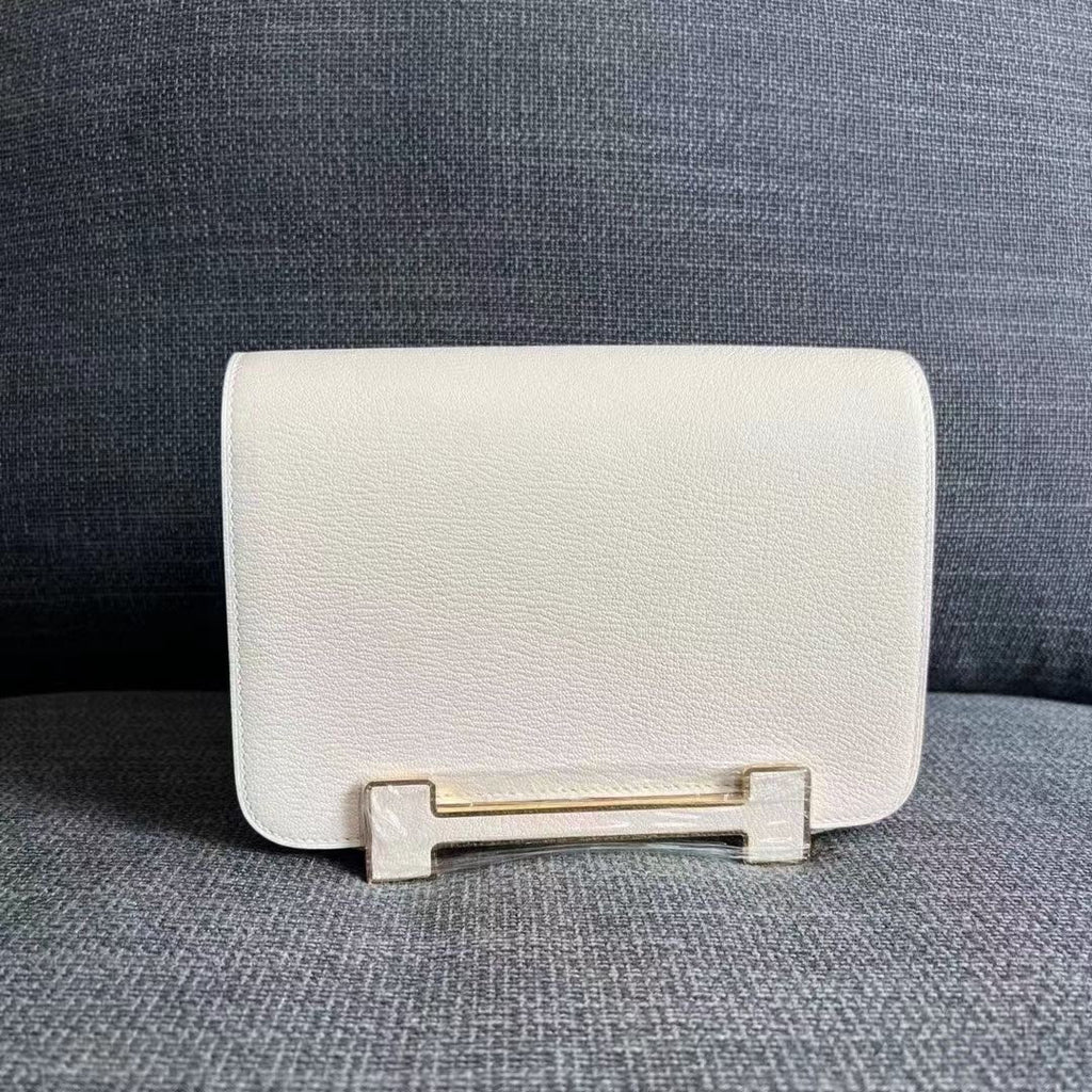 Hermès Geta Craie Chevre Palladium Hardware