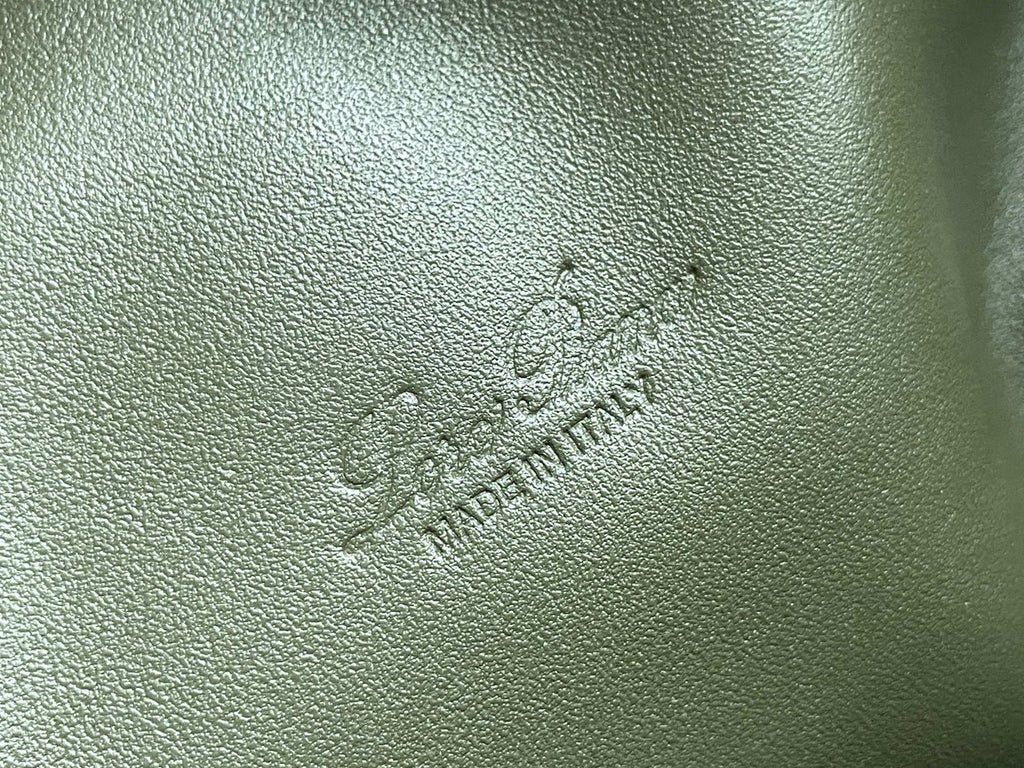 Loro Piana Extra Pocket Pouch L19  Ostrich Leather Dark Lichen Green