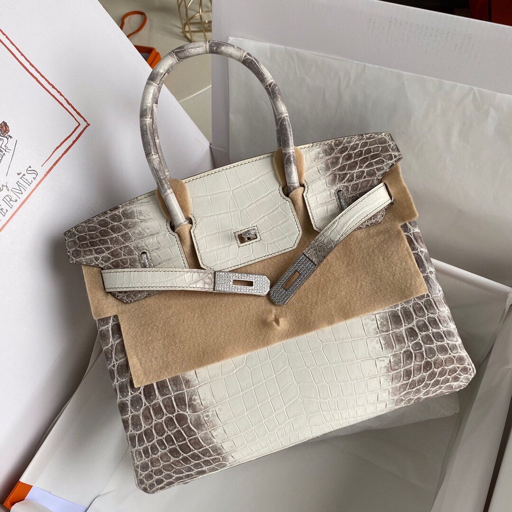 Hermes Matte Himalayan Crocodile Niloticus Birkin bag with 18-karat white gold and diamond
