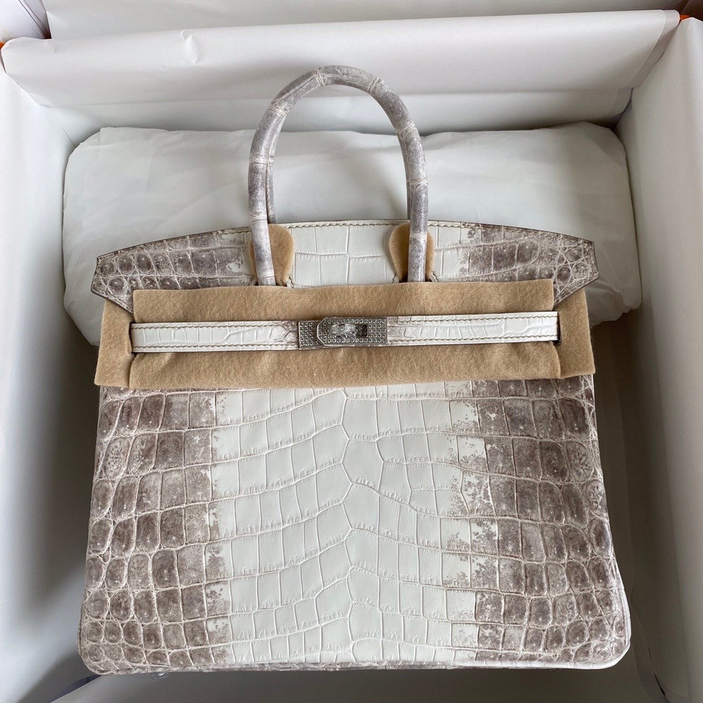 Hermes Matte Himalayan Crocodile Niloticus Birkin bag with 18-karat white gold and diamond