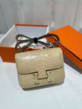 Hermes Vanilla Crocodile Constance Mini 18/19 Handbag
