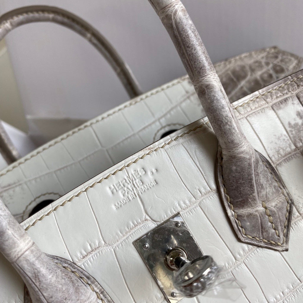 Hermes Matte Himalayan Crocodile Niloticus Birkin bag with 18-karat white gold and diamond