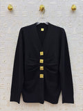 Schiaparelli Black Knit Bijoux Buttons Cardigan