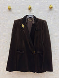 Schiaparelli Brown Velvet Tailored Blazer with Keyhole Plaque Schiaparelli