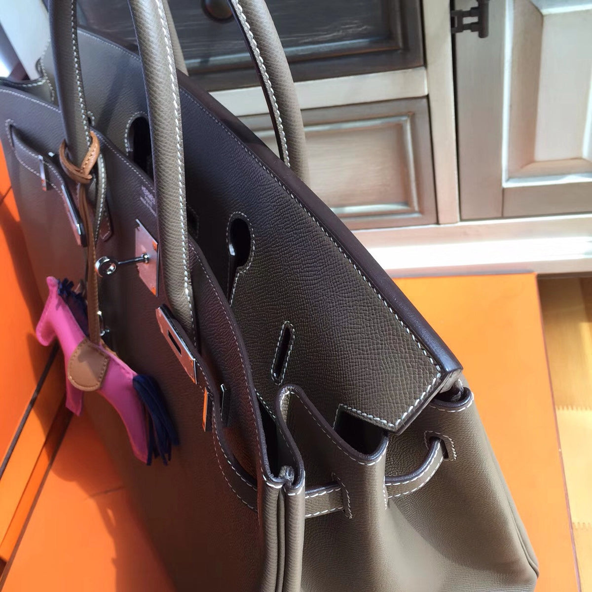 Hermes 18 Etoupe Birkin 40 Togo leather