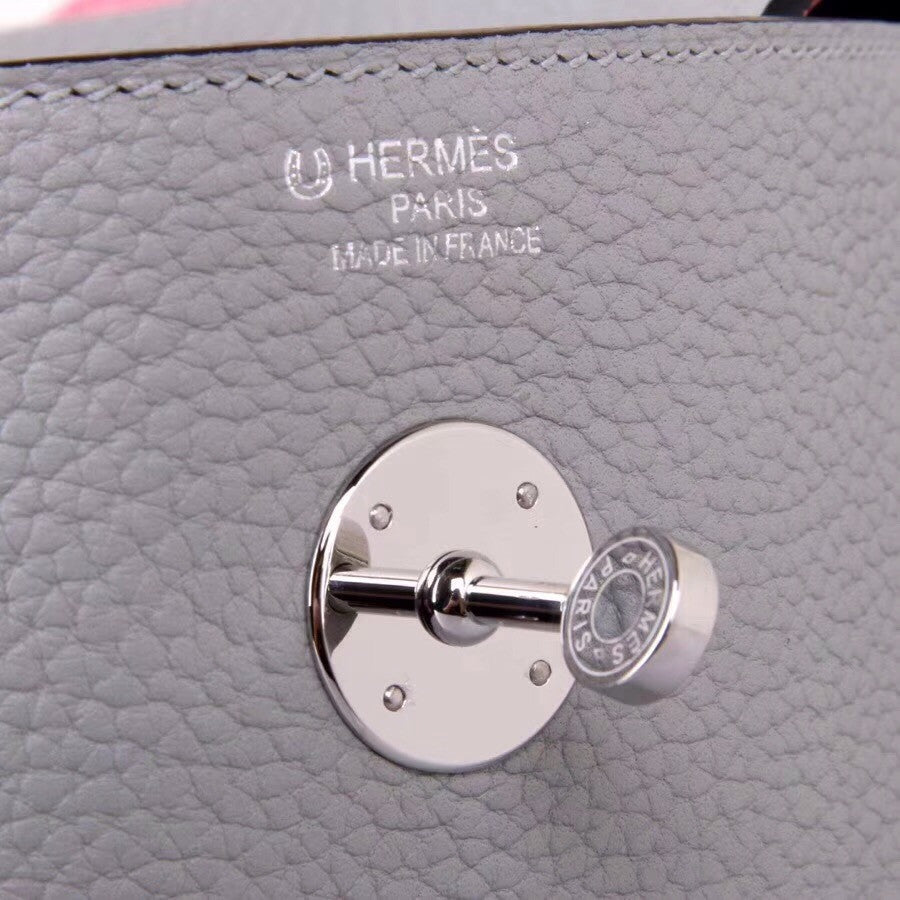 Hermes Special Order 8U Bleu Glacier/ 3Q Rose Sakura Lindy 30  Togo Gold Hardware