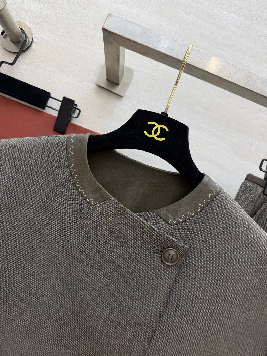 Loro Piana cashmere suit - vest neckline detail