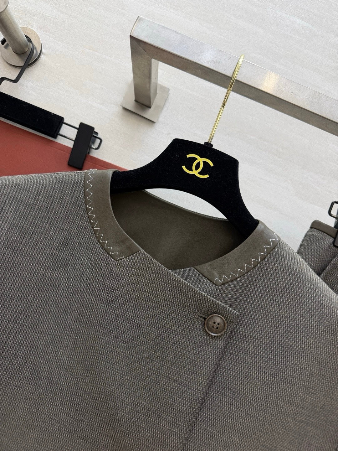 Loro Piana cashmere suit - vest neckline detail