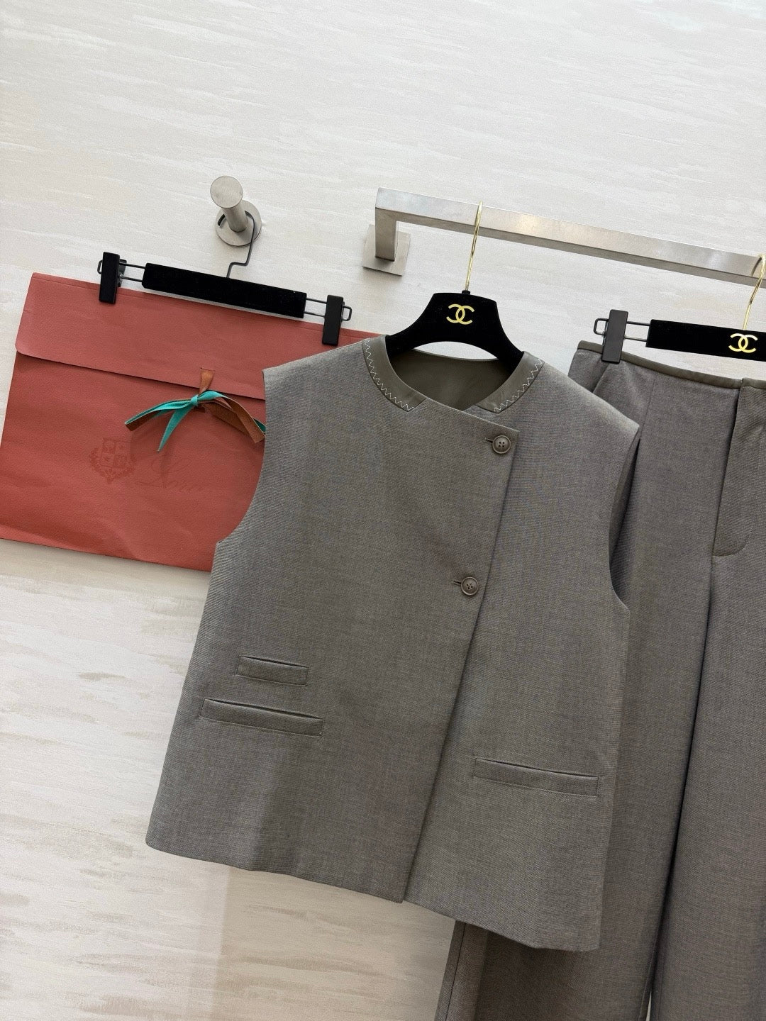 Loro Piana cashmere suit - vest front angle