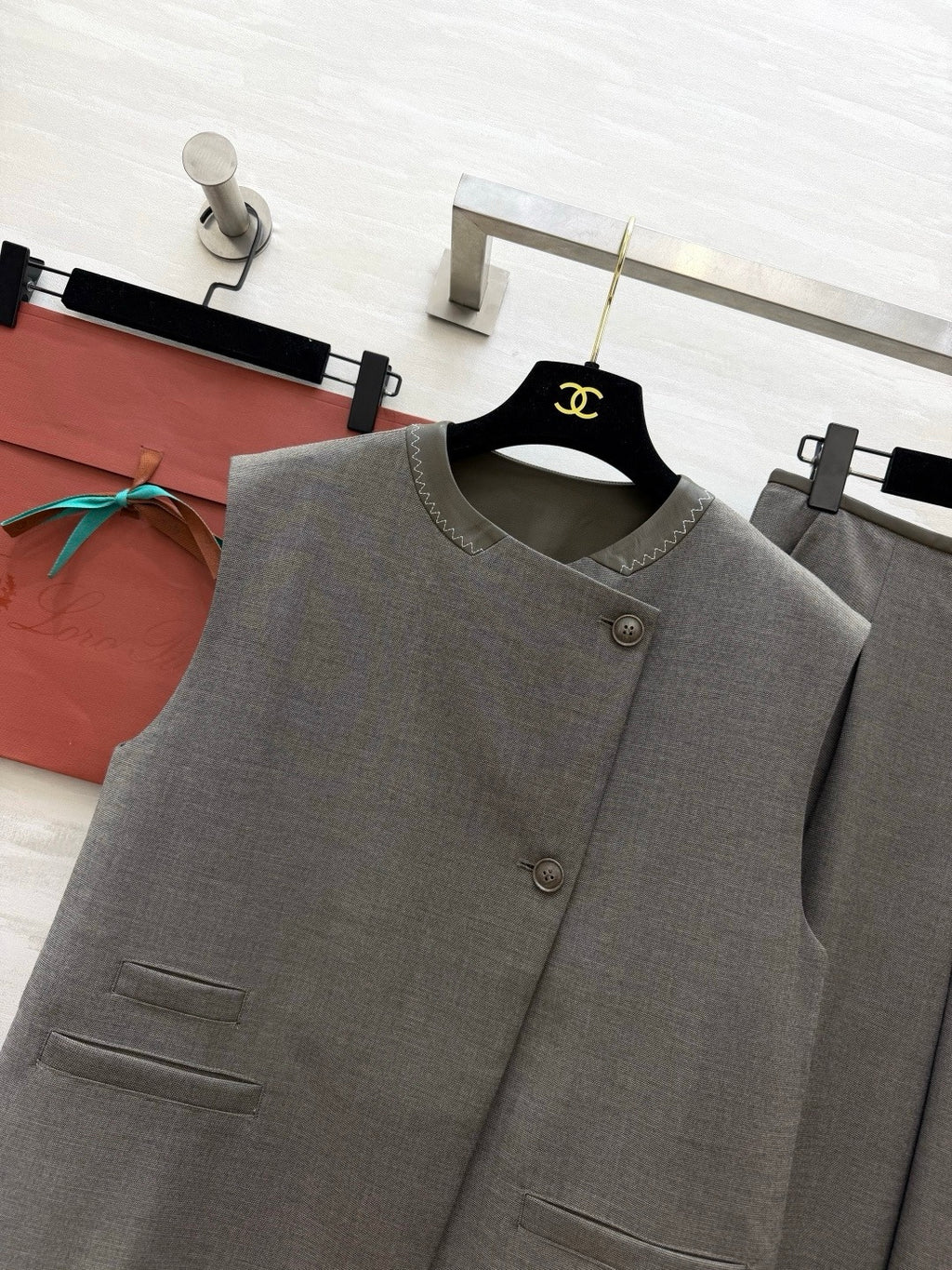 Loro Piana cashmere suit - vest front detail