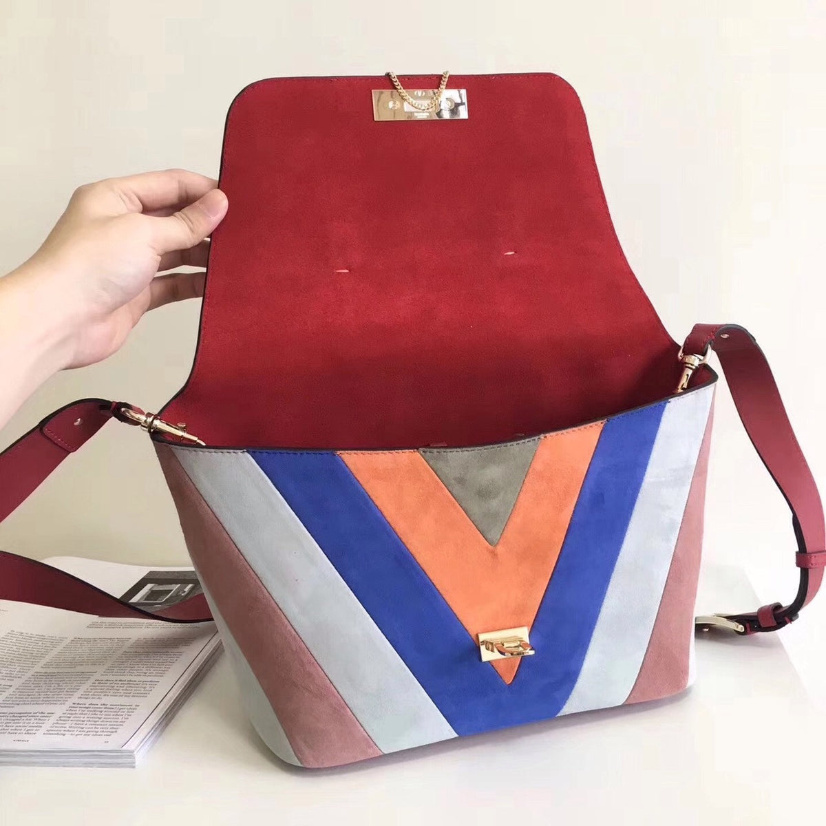 Valentino DEMILUNE SMALL DOUBLE HANDLE BAG