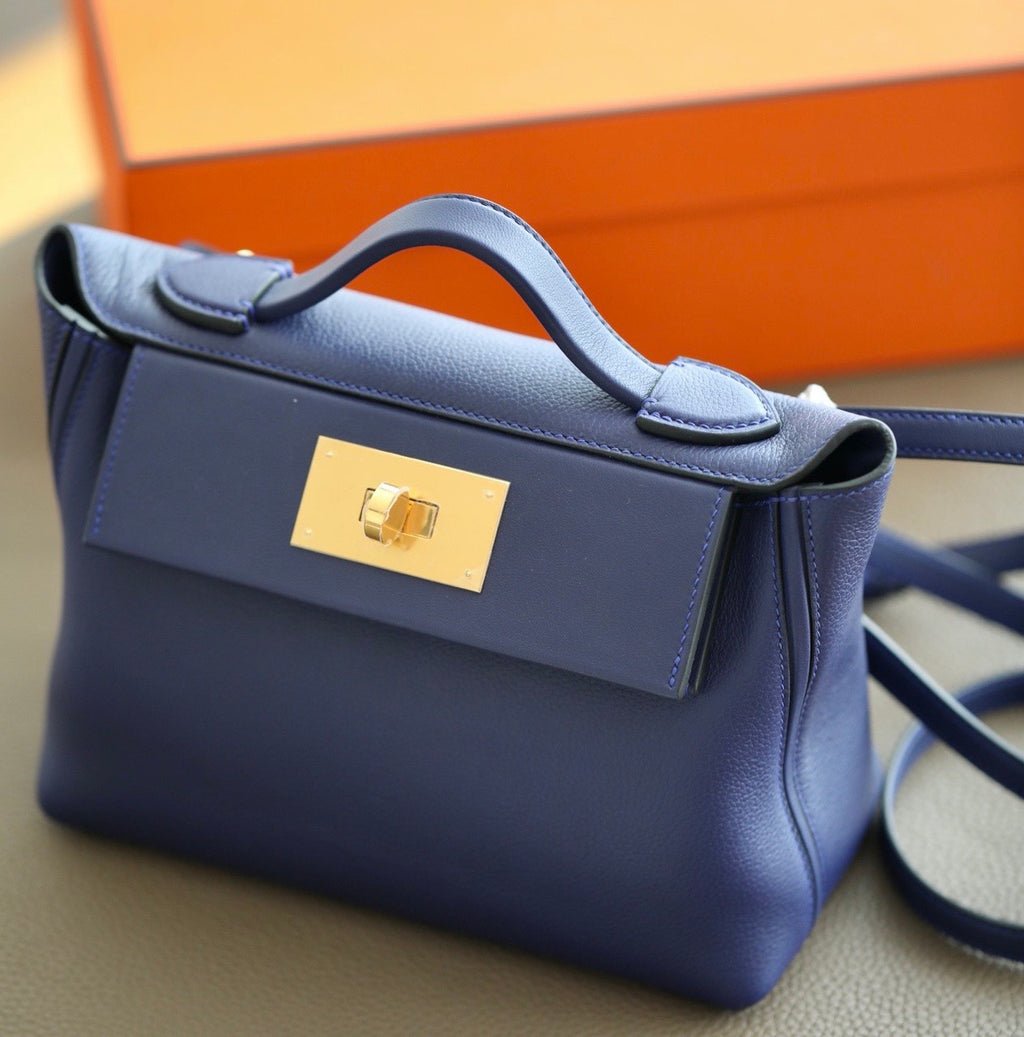 Hermès Mini 24/24 – 21 Bag M3 Blue Encre Evercolor/Swift leather