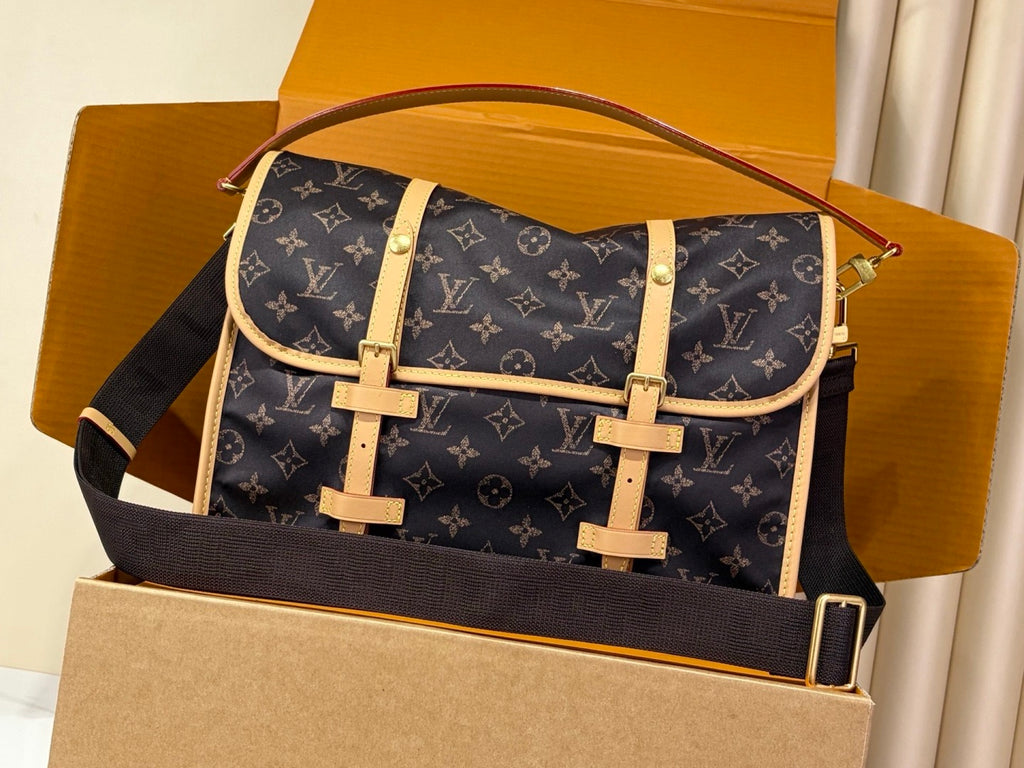 LV Jet Lag Bag MM - front view with shoulder strap